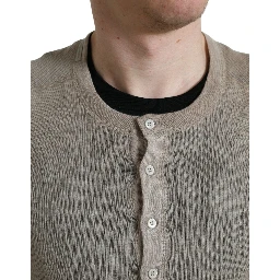 Henley Pullover Beige Cashmere Sweater