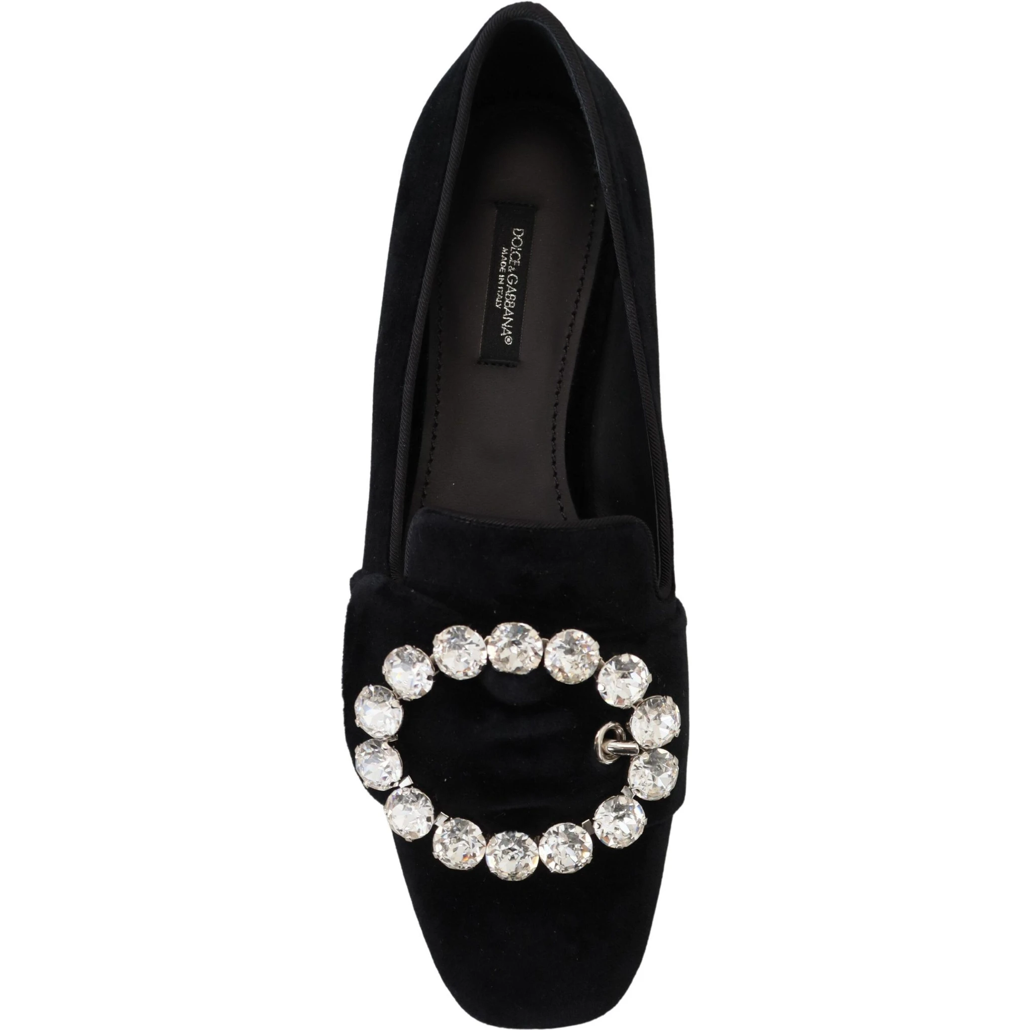 Black Velvet Crystals Loafers Flats Shoes