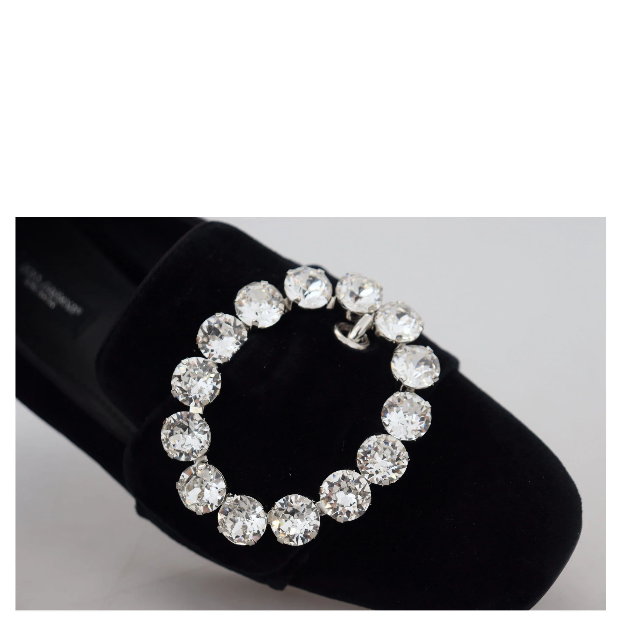Black Velvet Crystals Loafers Flats Shoes