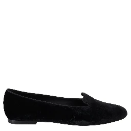 Black Velvet Slip Ons Loafers Flats Shoes
