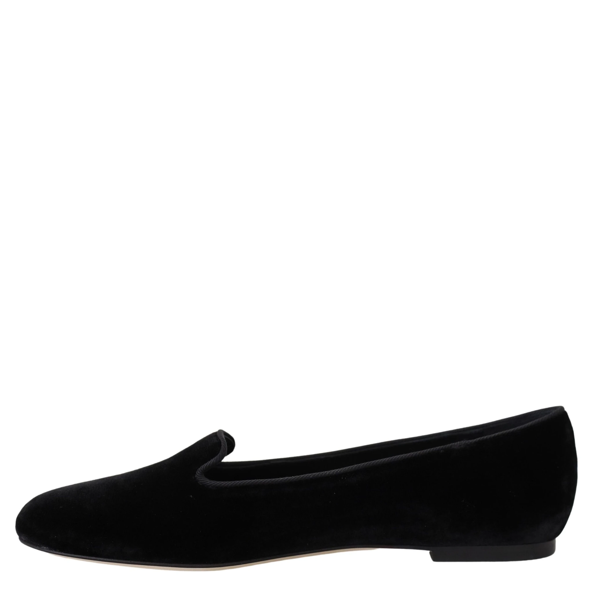 Black Velvet Slip Ons Loafers Flats Shoes