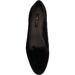 Black Velvet Slip Ons Loafers Flats Shoes