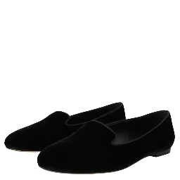 Black Velvet Slip Ons Loafers Flats Shoes