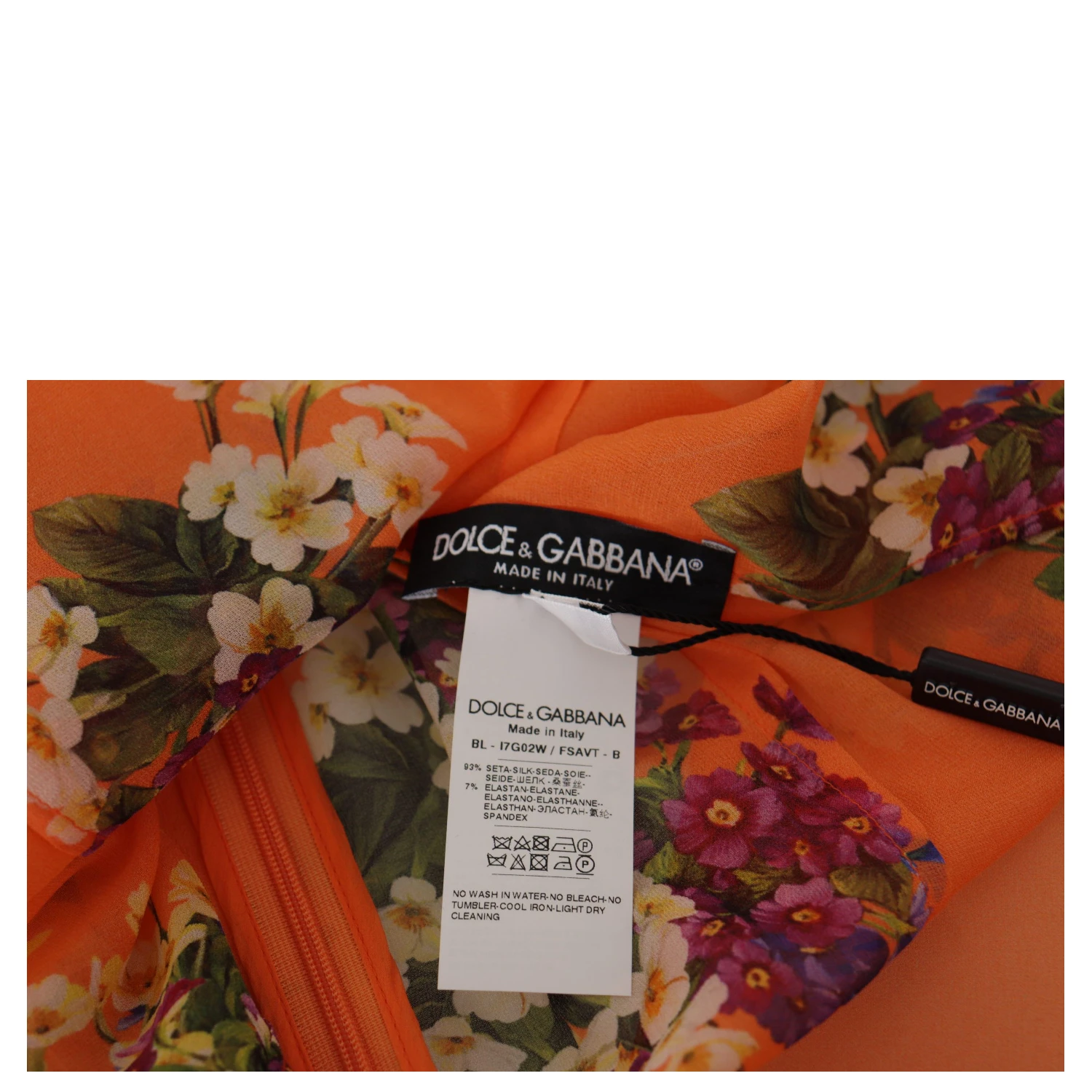 Orange Floral Print Long Sleeve Blouse