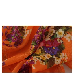 Orange Floral Print Long Sleeve Blouse