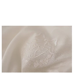 White Silk DG Logo Embroidered Long Sleeves Blouse