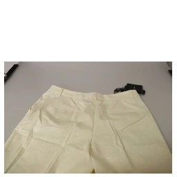 Ivory High Waist Cropped Folded Hem Trousers Pants