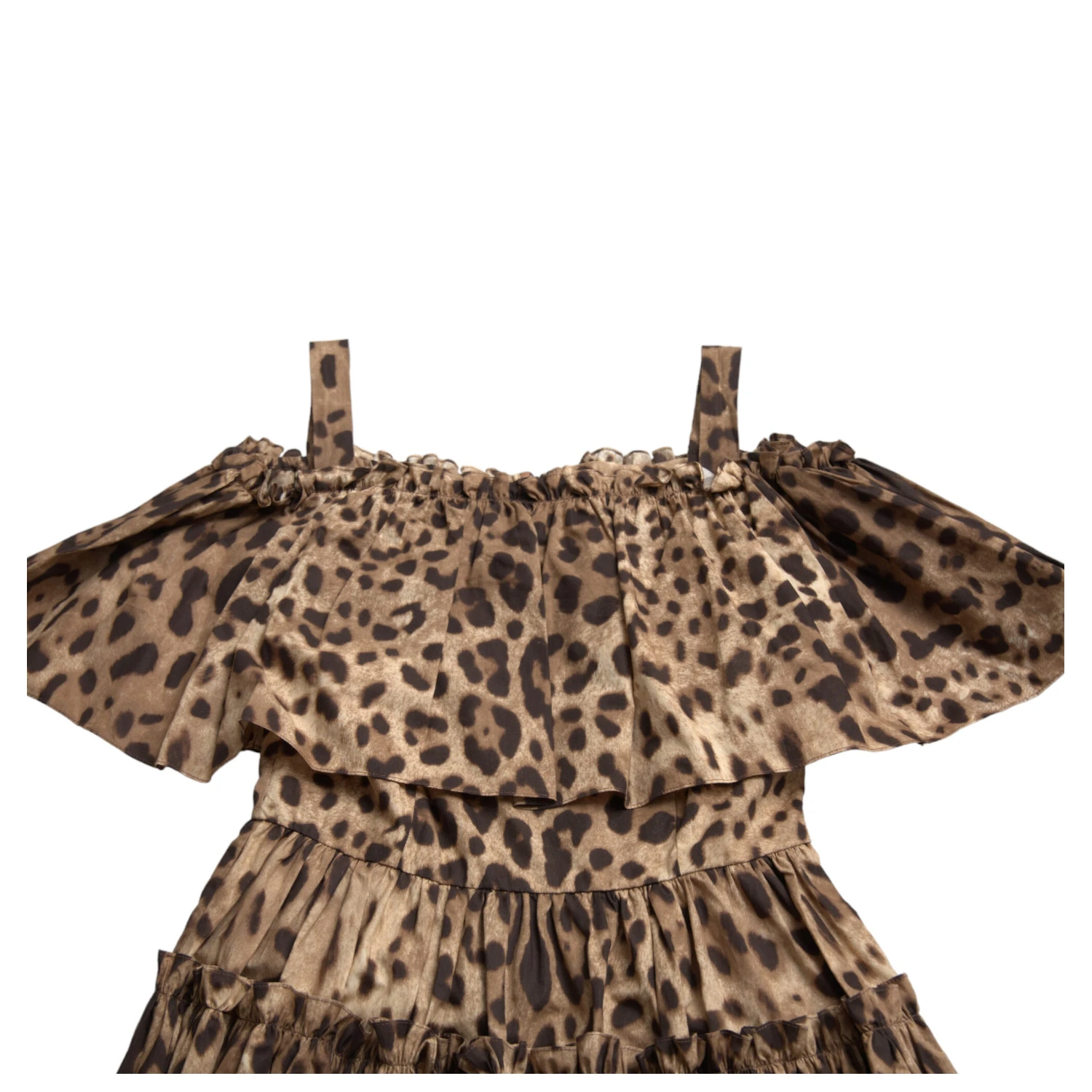 Brown Leopard Print Sleeveless A-line Dress