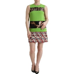 Apple Green Sleeveless Panelled Shift Dress