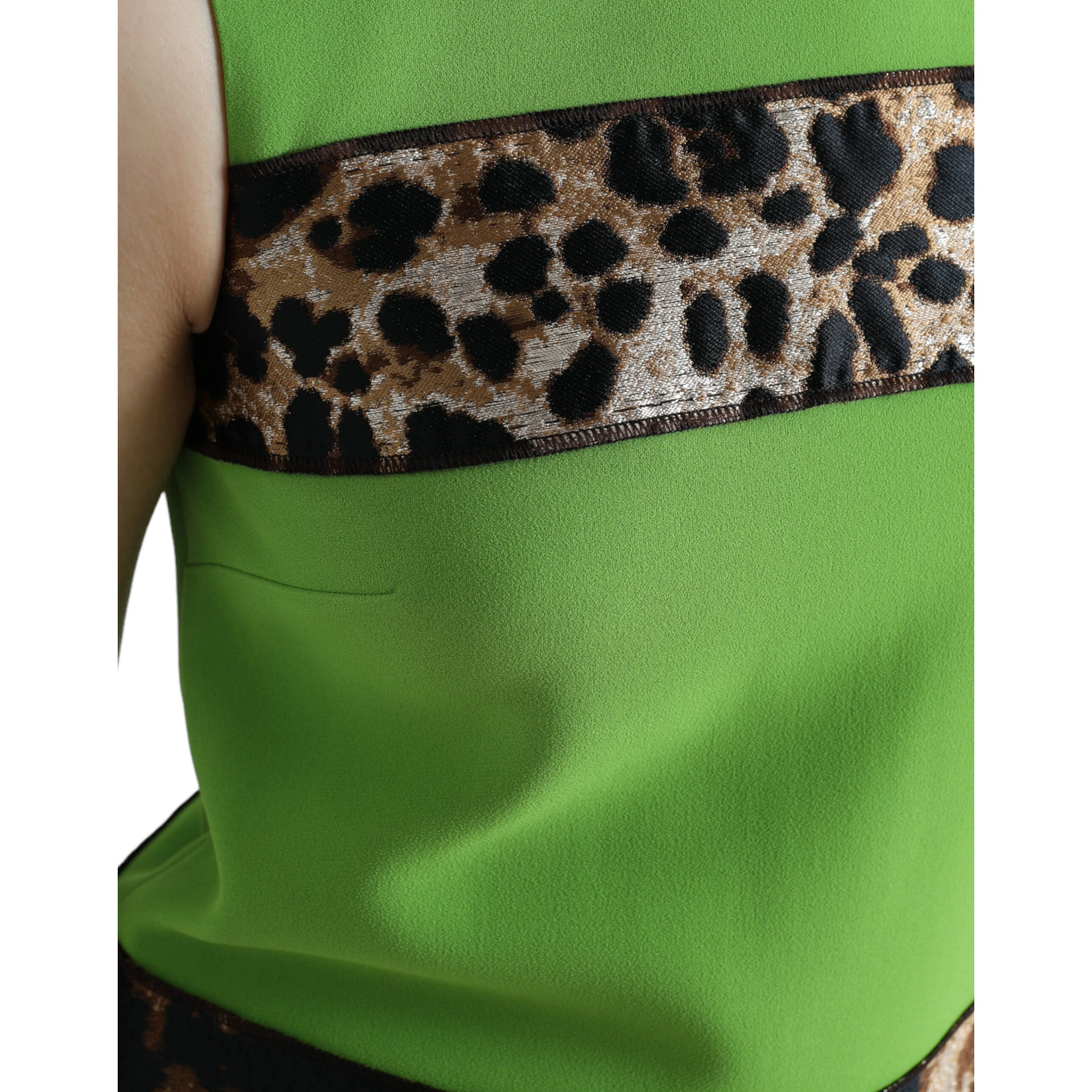 Apple Green Sleeveless Panelled Shift Dress