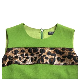 Apple Green Sleeveless Panelled Shift Dress