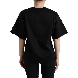 Black Cotton DG Crystal Crewneck Tee T-shirt