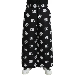 Black Logo DG Print Wide Leg Pants