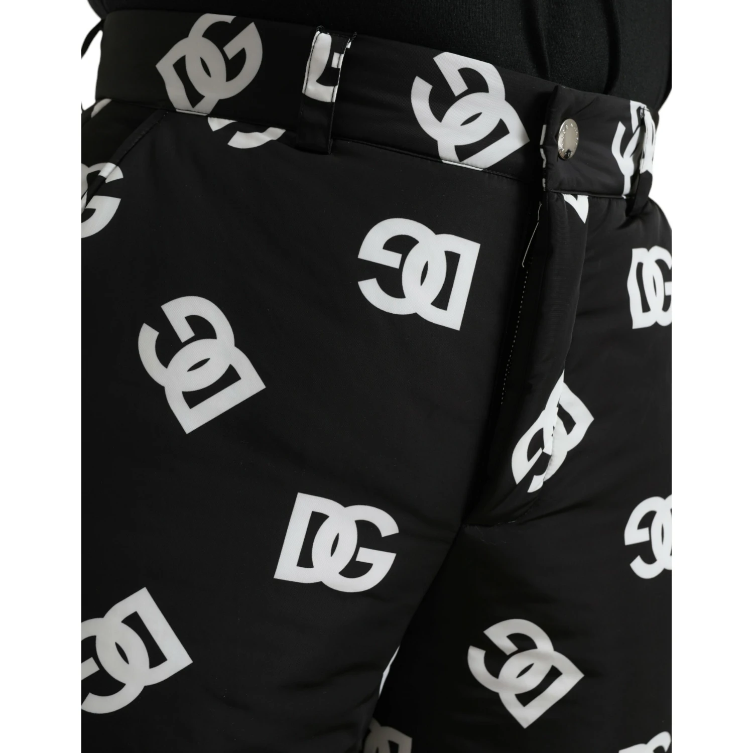 Black Logo DG Print Wide Leg Pants