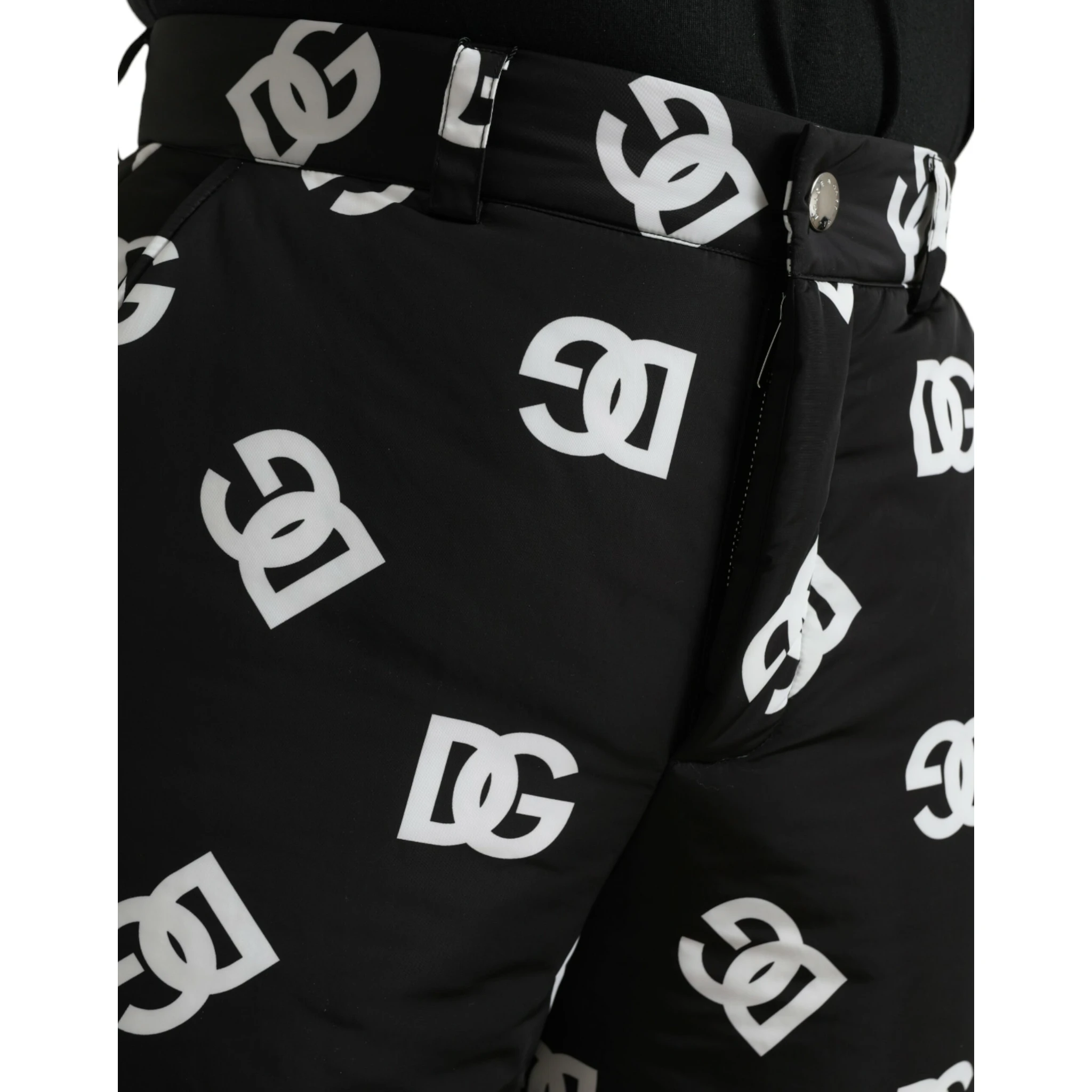 Black Logo DG Print Wide Leg Pants