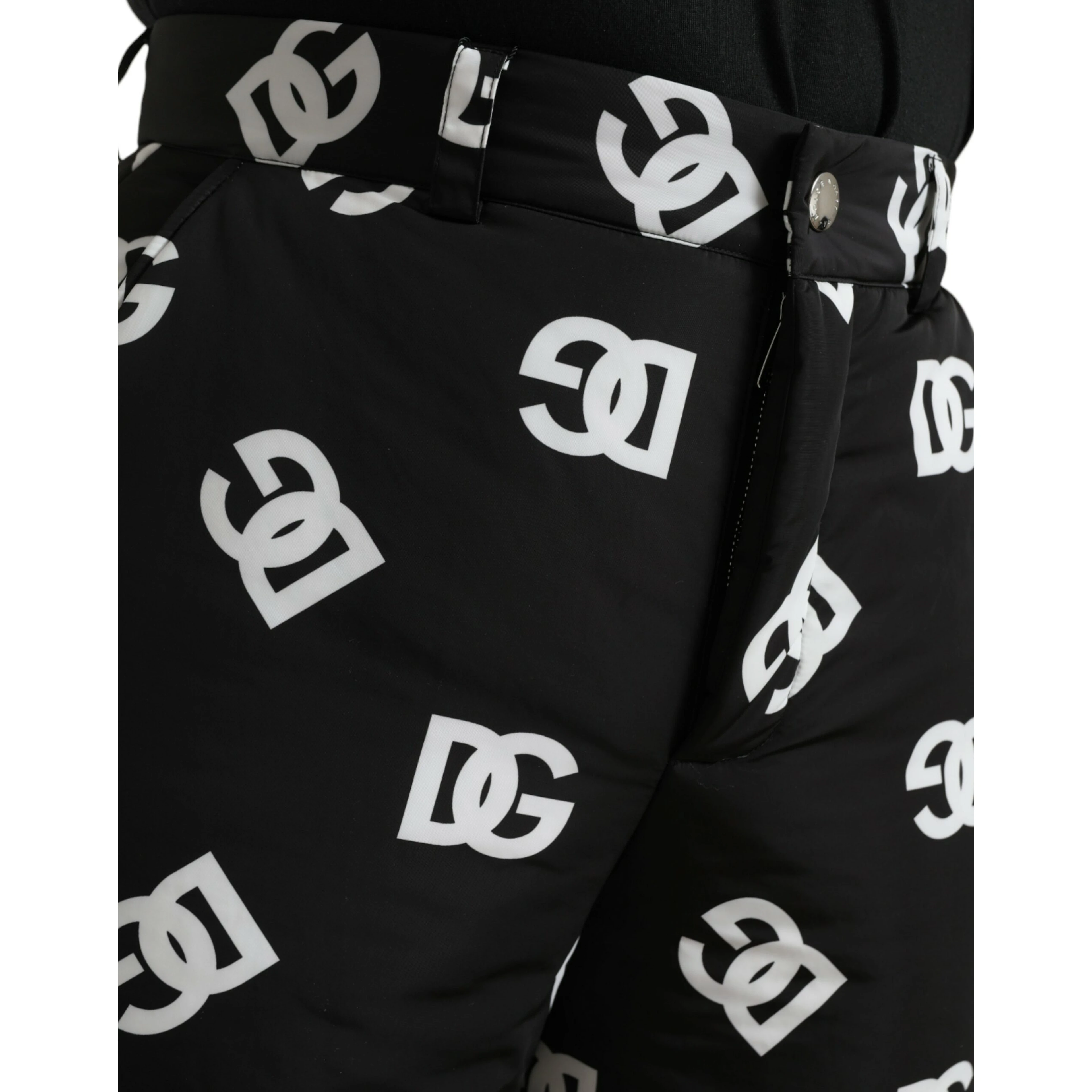 Black Logo DG Print Wide Leg Pants