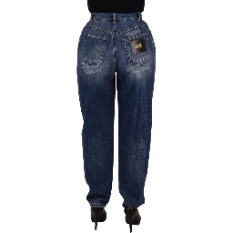 Blue Washed High Waist Loose Fit Pants