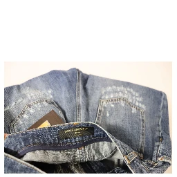 Blue Washed High Waist Loose Fit Pants