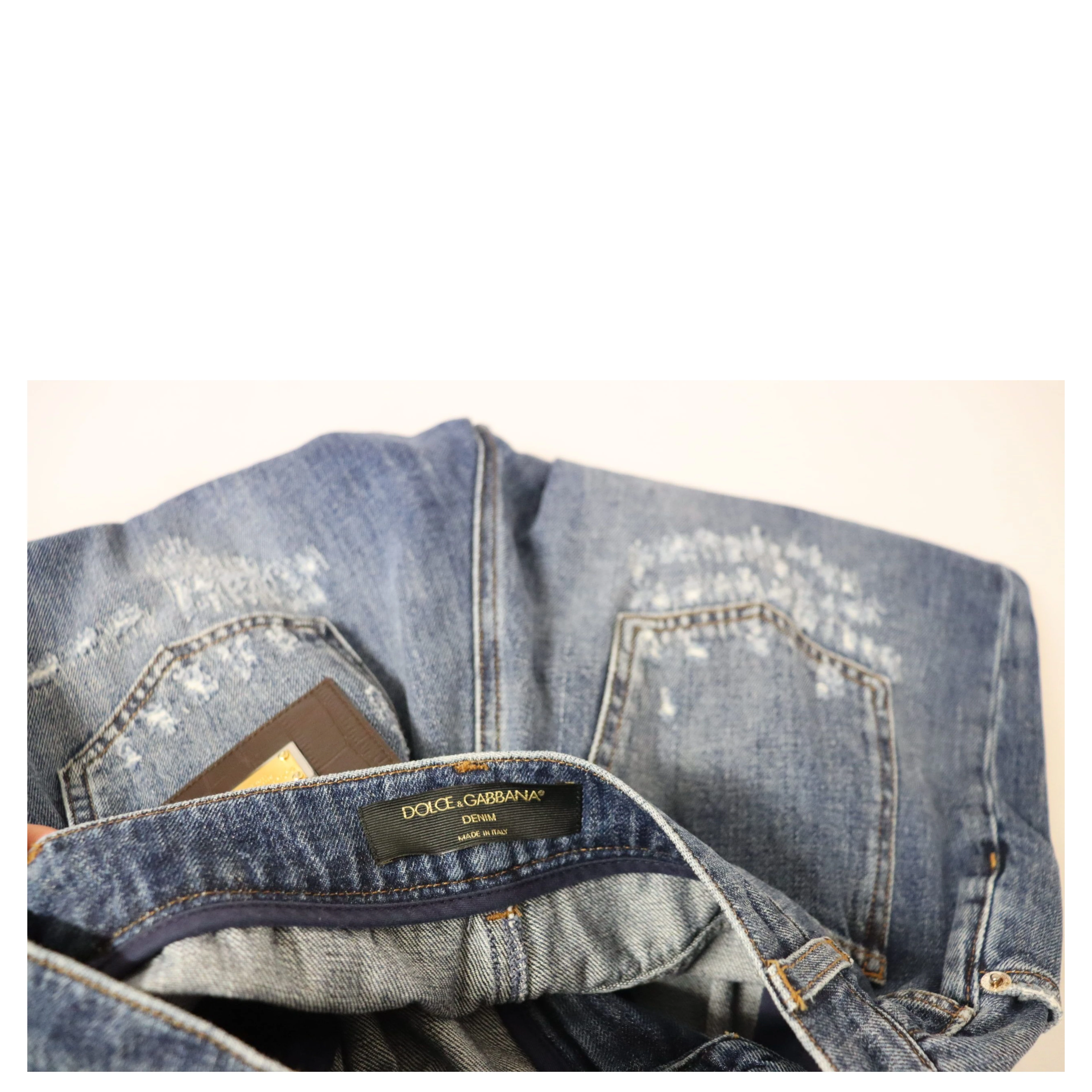 Blue Washed High Waist Loose Fit Pants