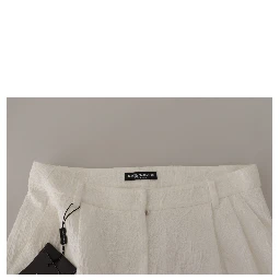 White High Waist Culotte Cotton Shorts
