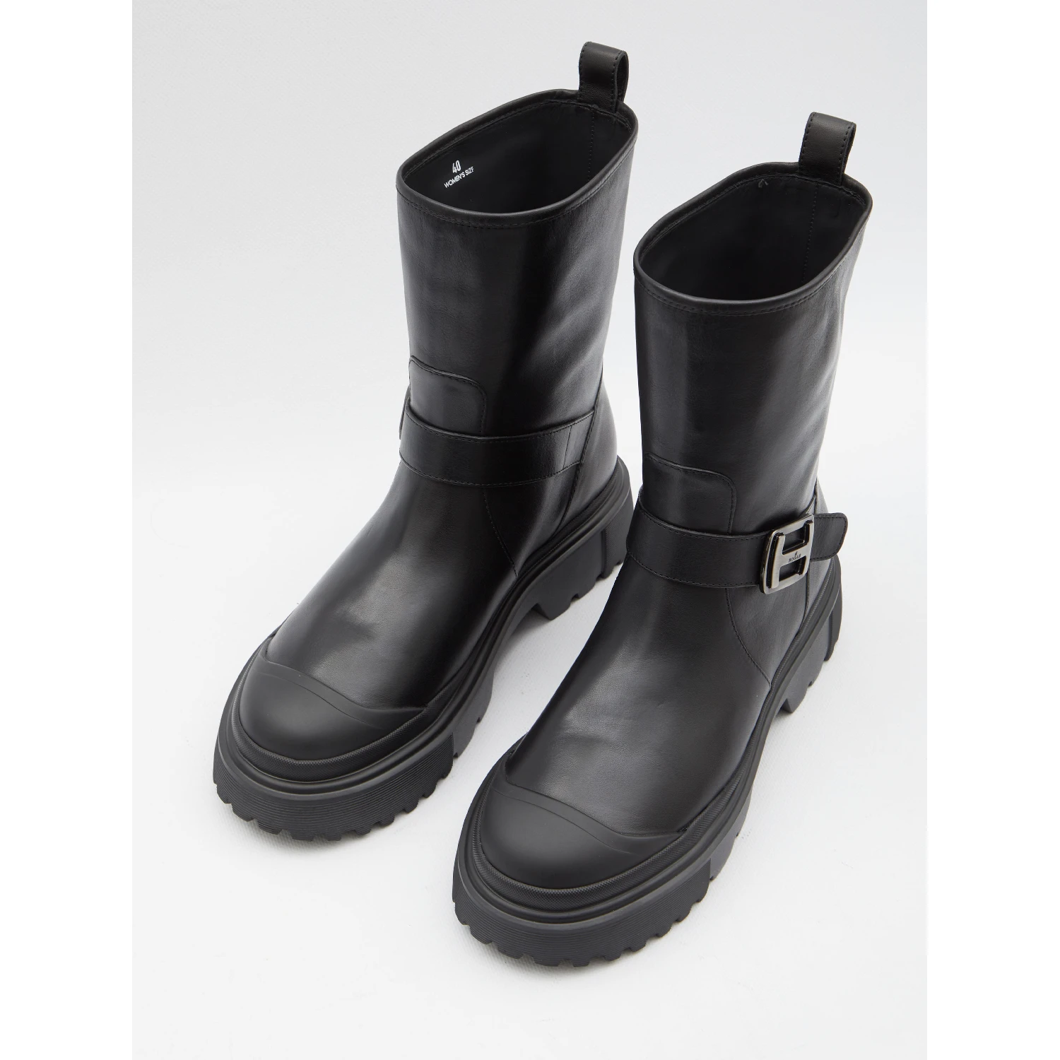 H619 Leather Biker Boot