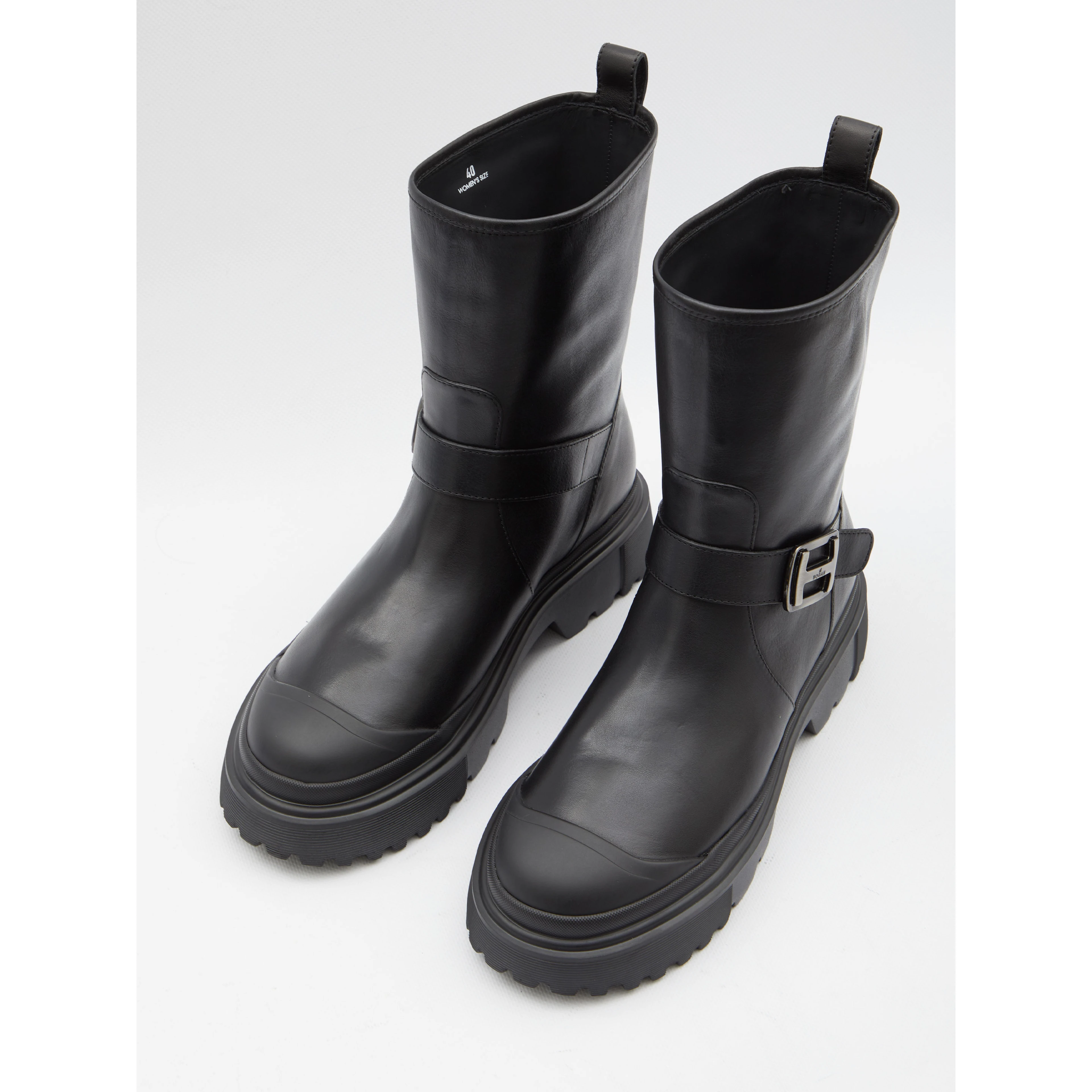 H619 Leather Biker Boot