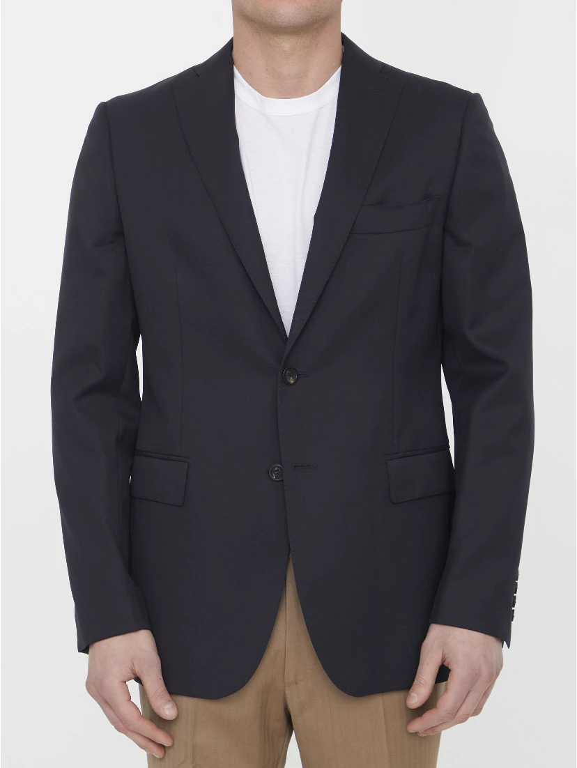 Single-breasted wool jacket