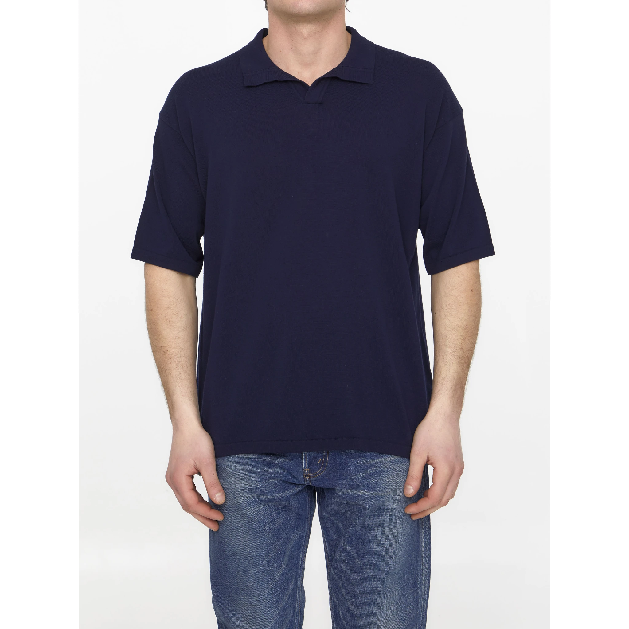 Blue cotton polo shirt