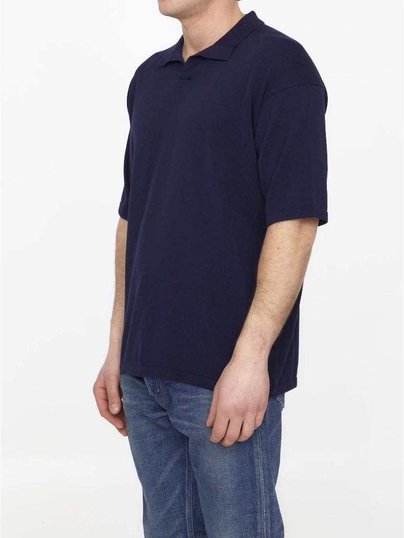 Blue cotton polo shirt