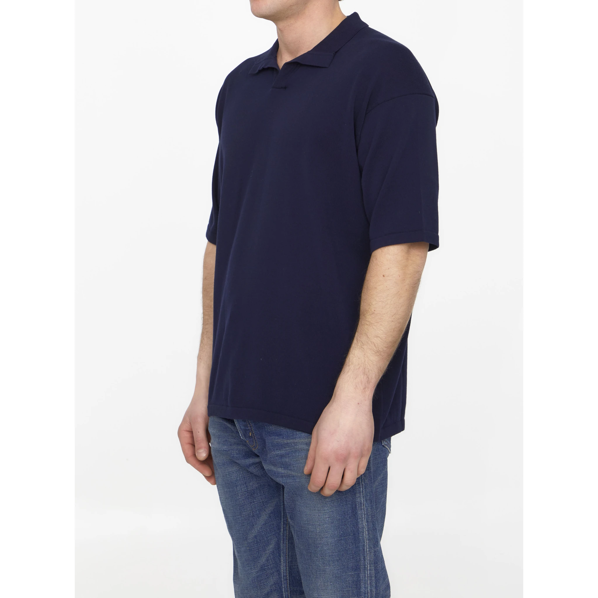 Blue cotton polo shirt