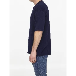 Blue cotton polo shirt