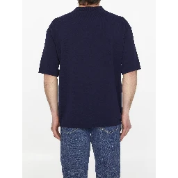 Blue cotton polo shirt