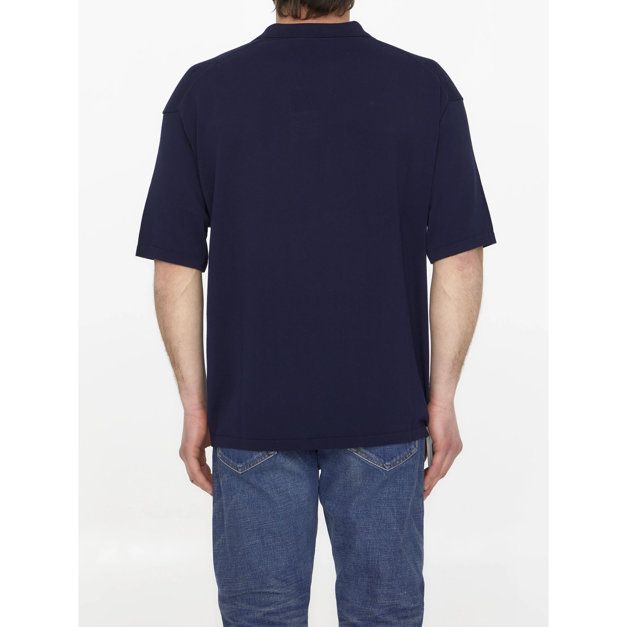 Blue cotton polo shirt