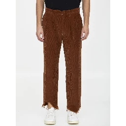 Cognac velvet trousers
