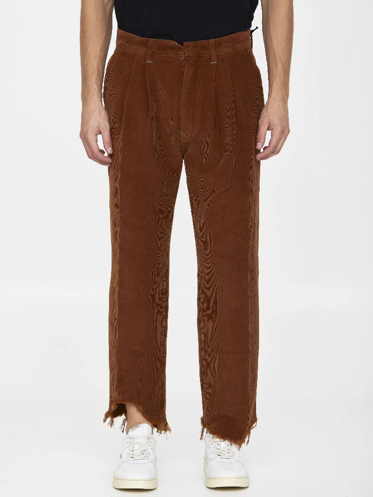 Cognac velvet trousers