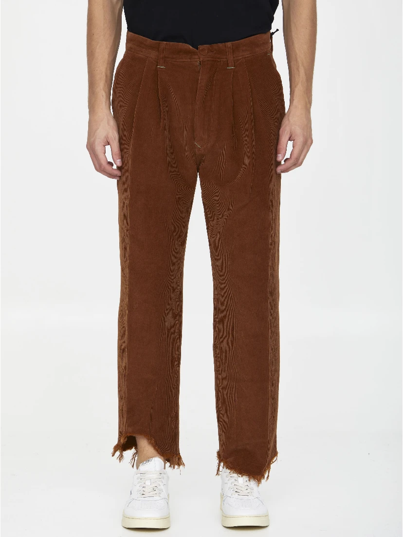 Cognac velvet trousers