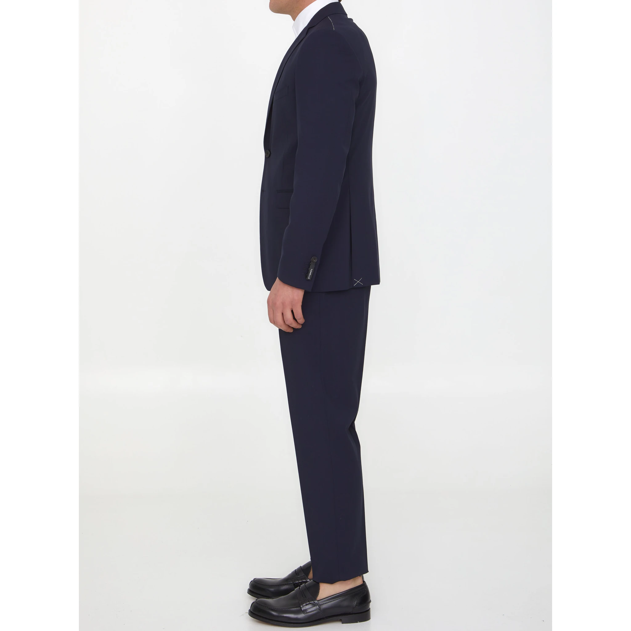 virgin wool-blend suit
