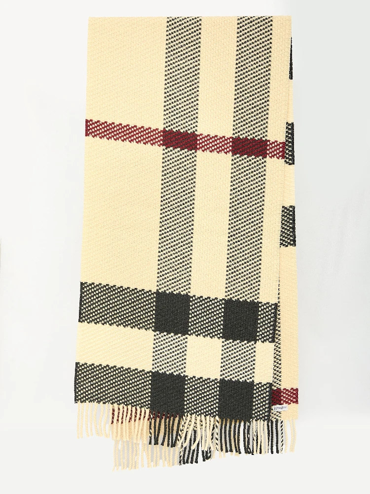 Check wool scarf