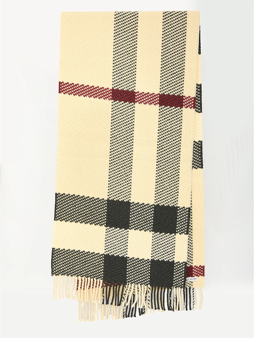 Check wool scarf