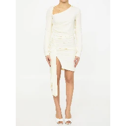 Viscose crêpe draped dress