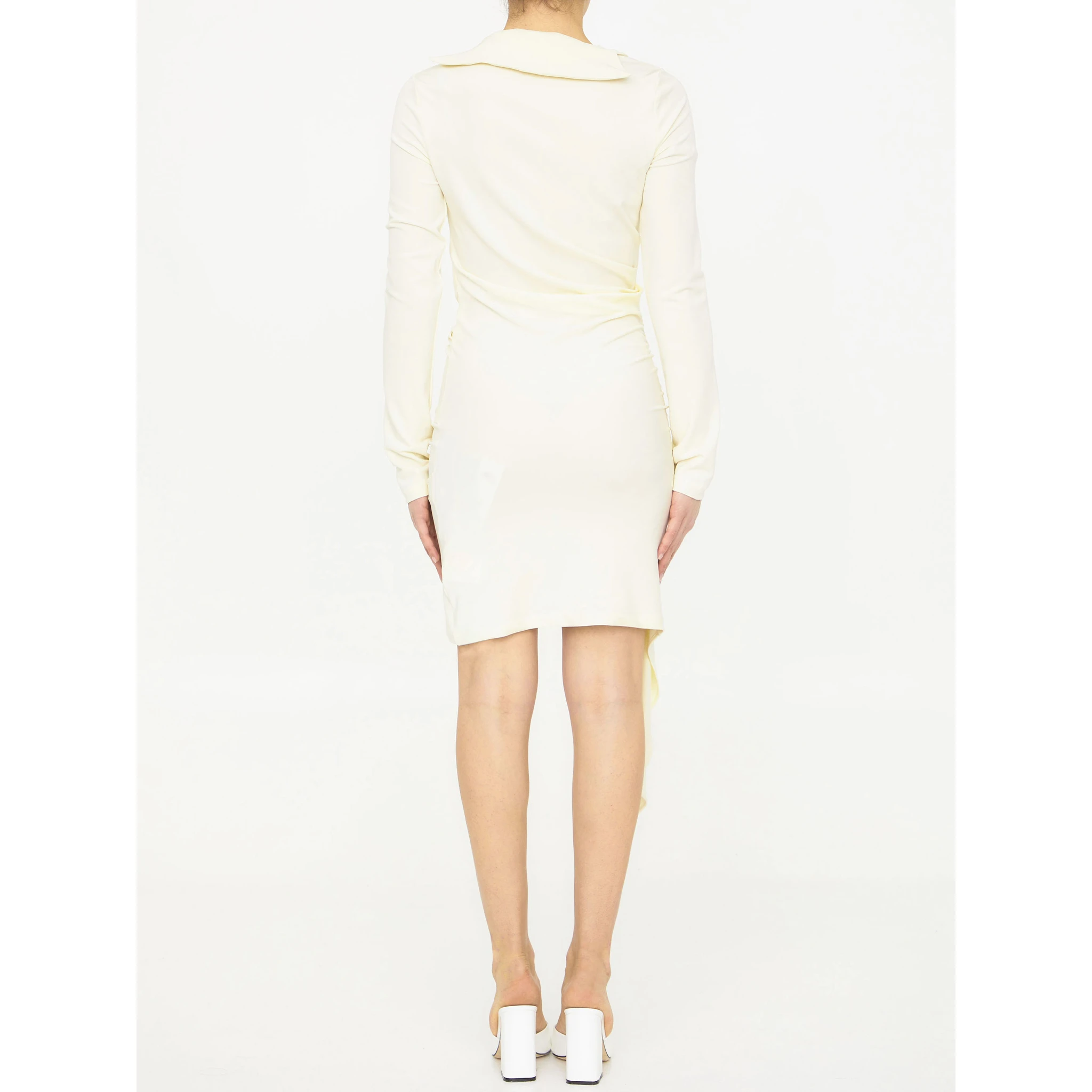 Viscose crêpe draped dress