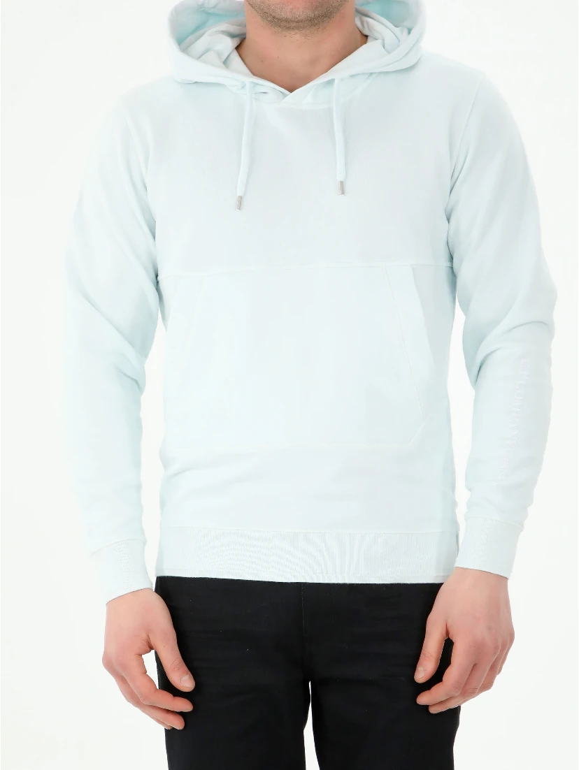Light-blue hoodie