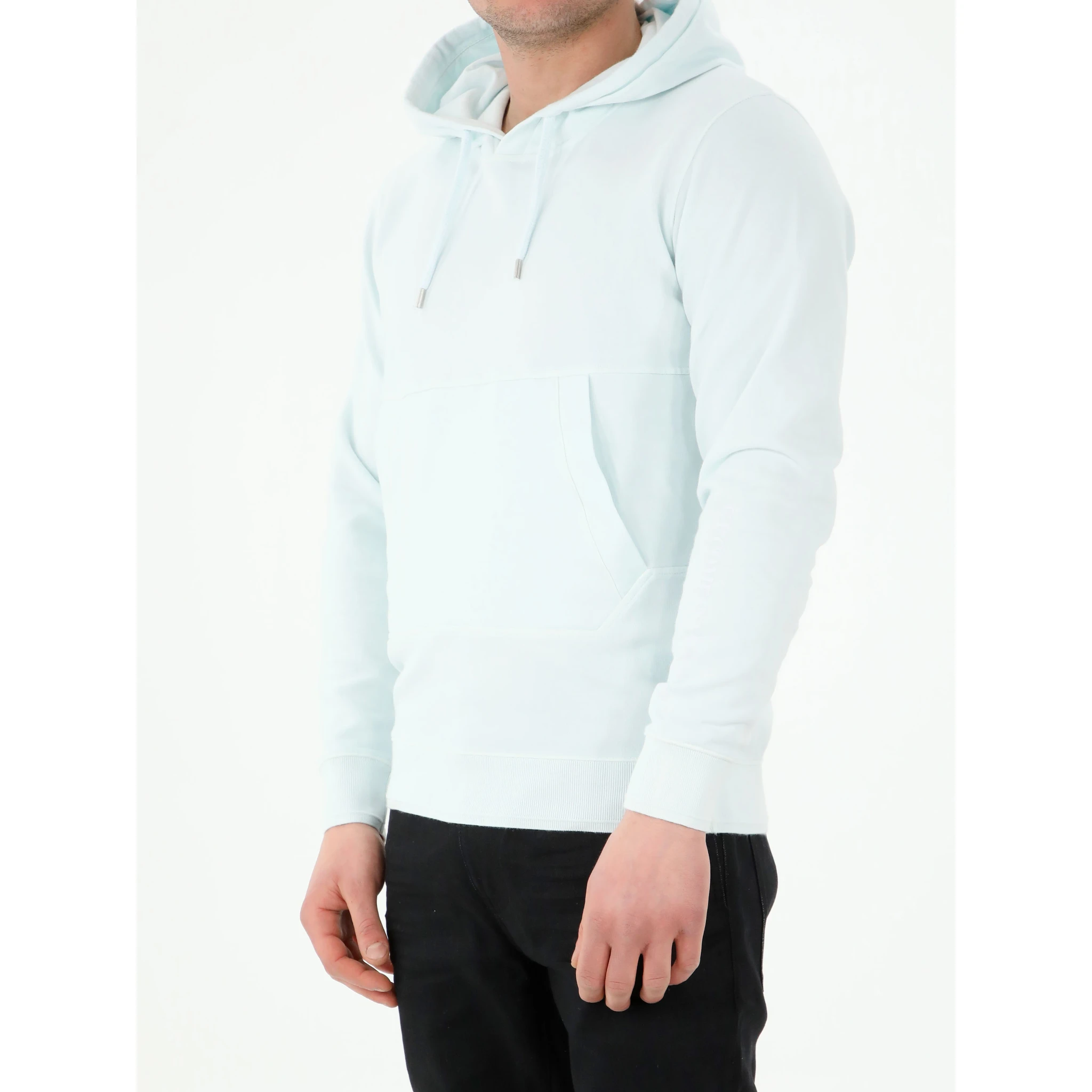 Light-blue hoodie