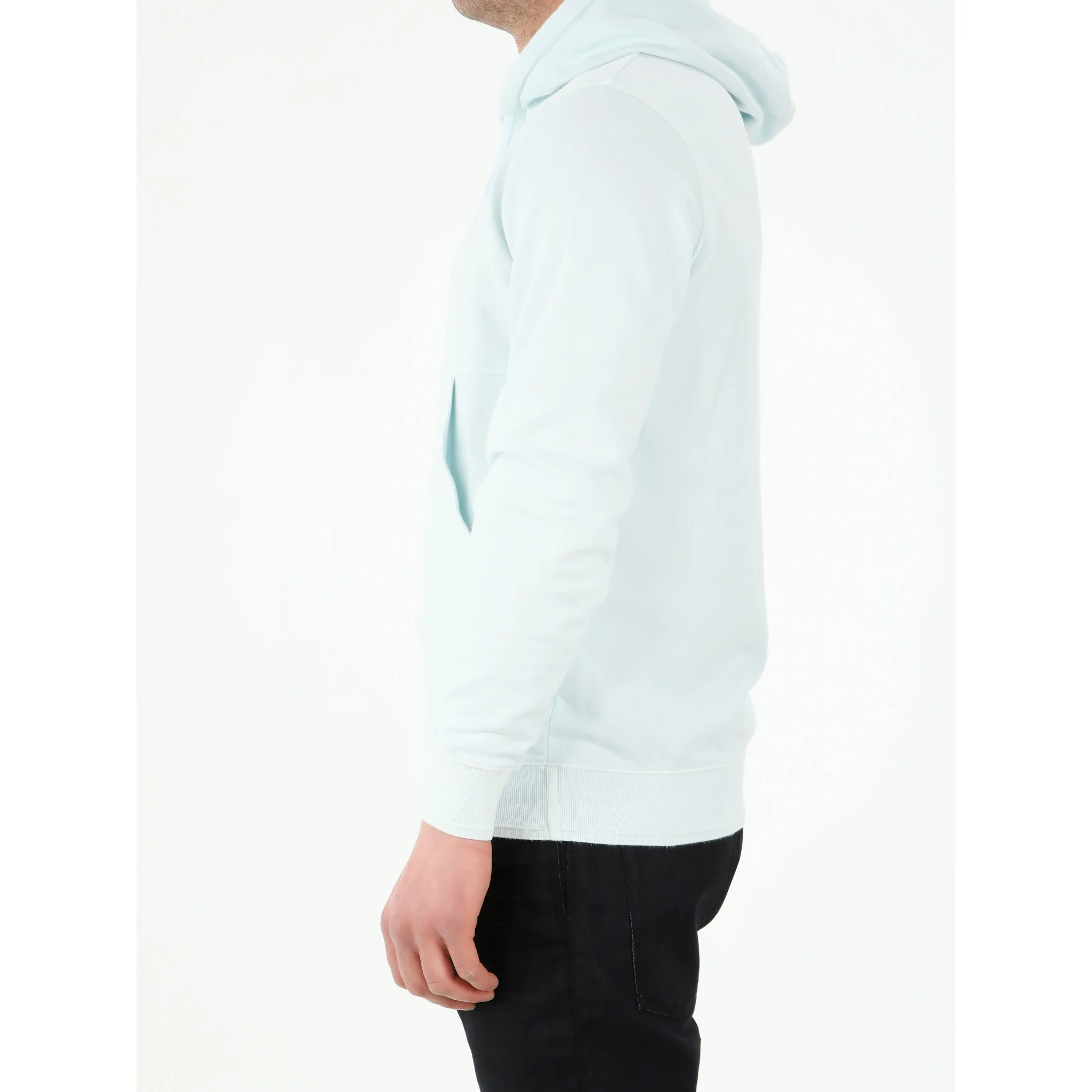 Light-blue hoodie