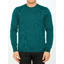 Green merino wool sweater