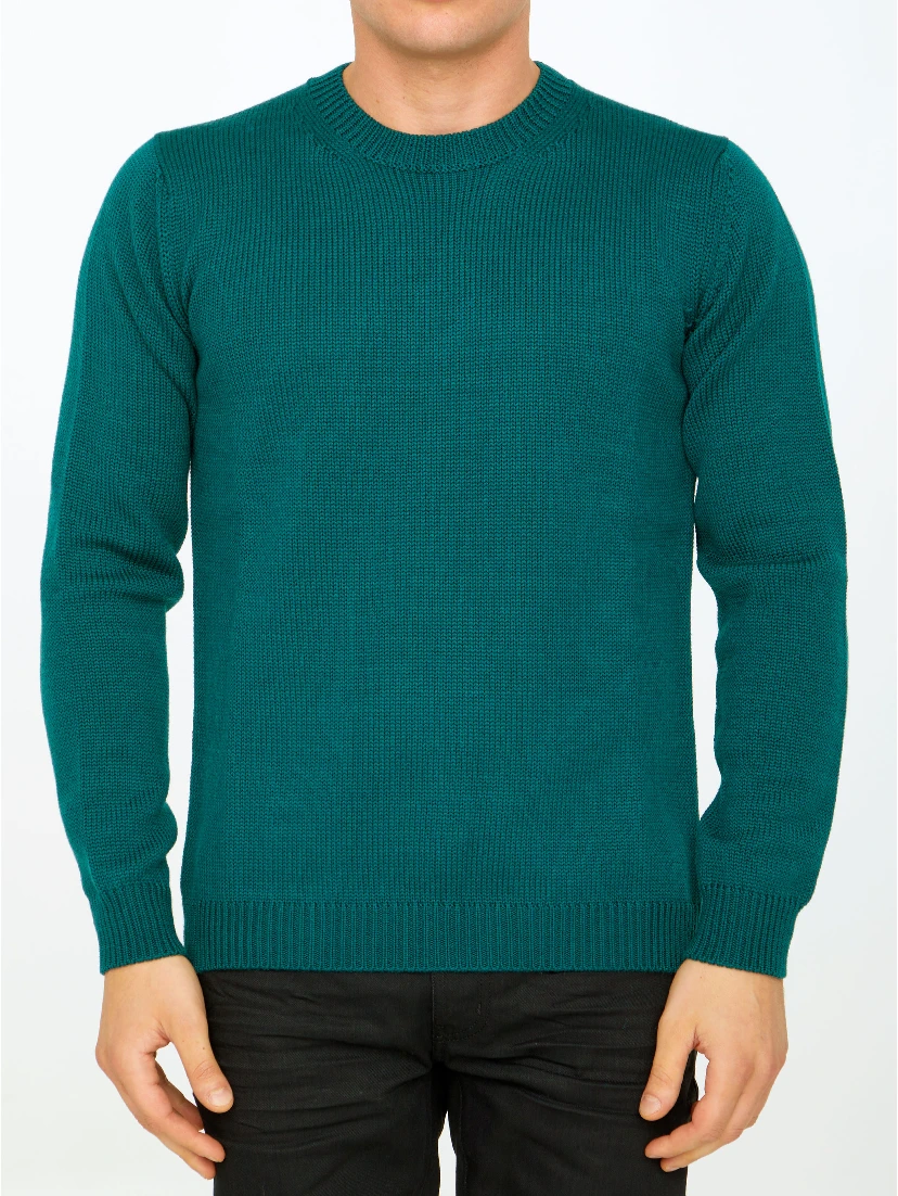 Green merino wool sweater