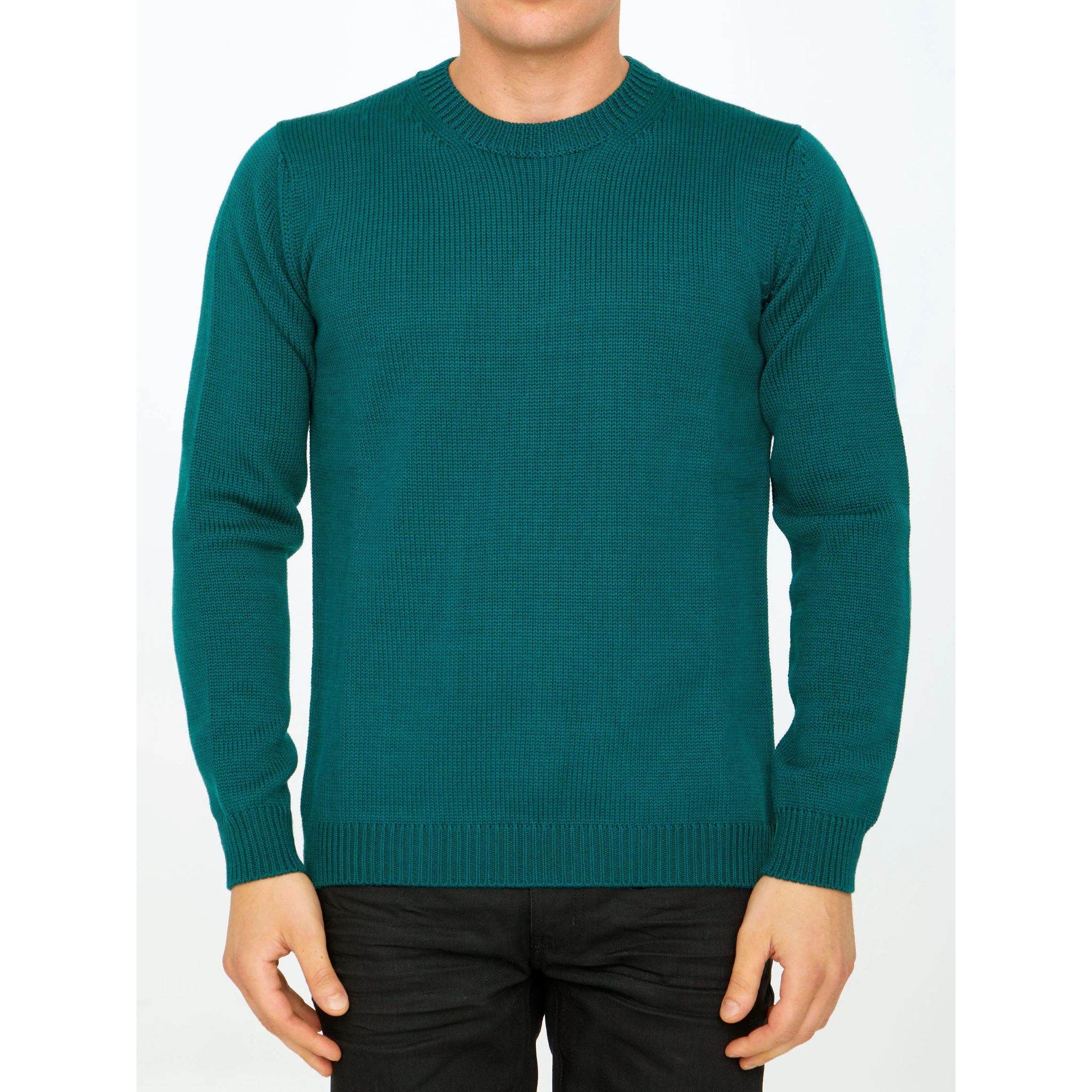 Green merino wool sweater
