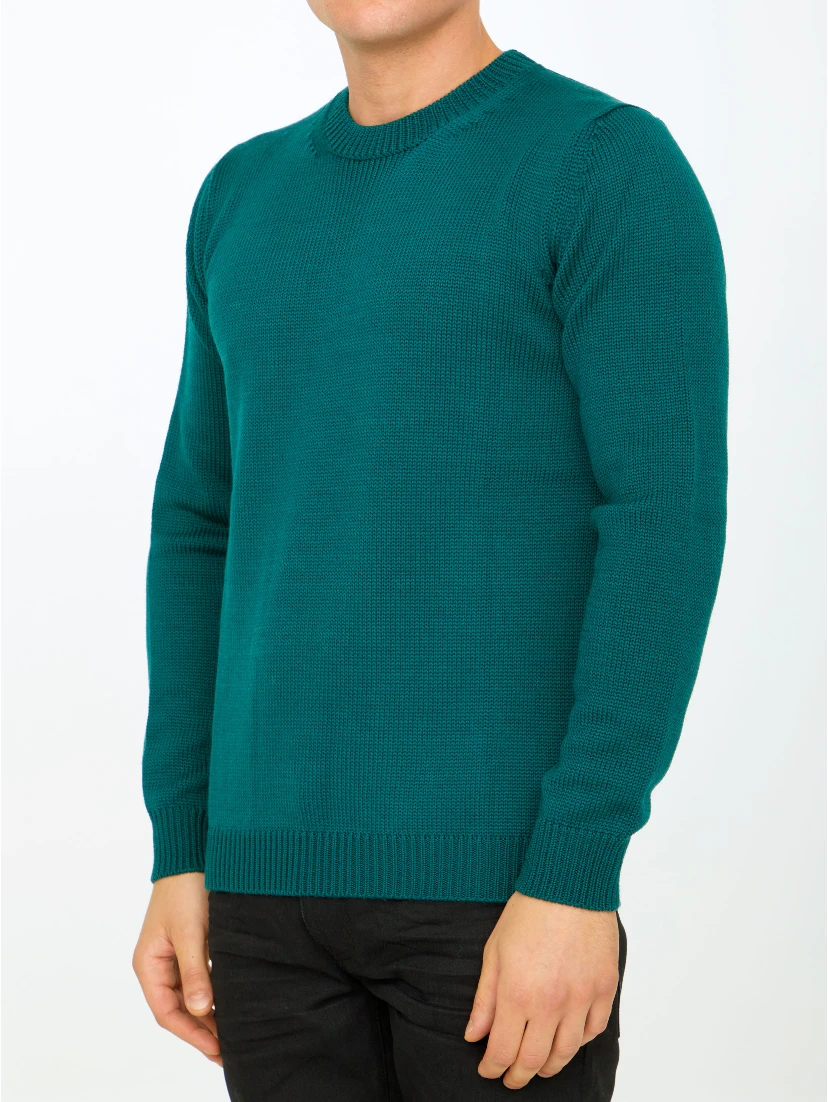 Green merino wool sweater