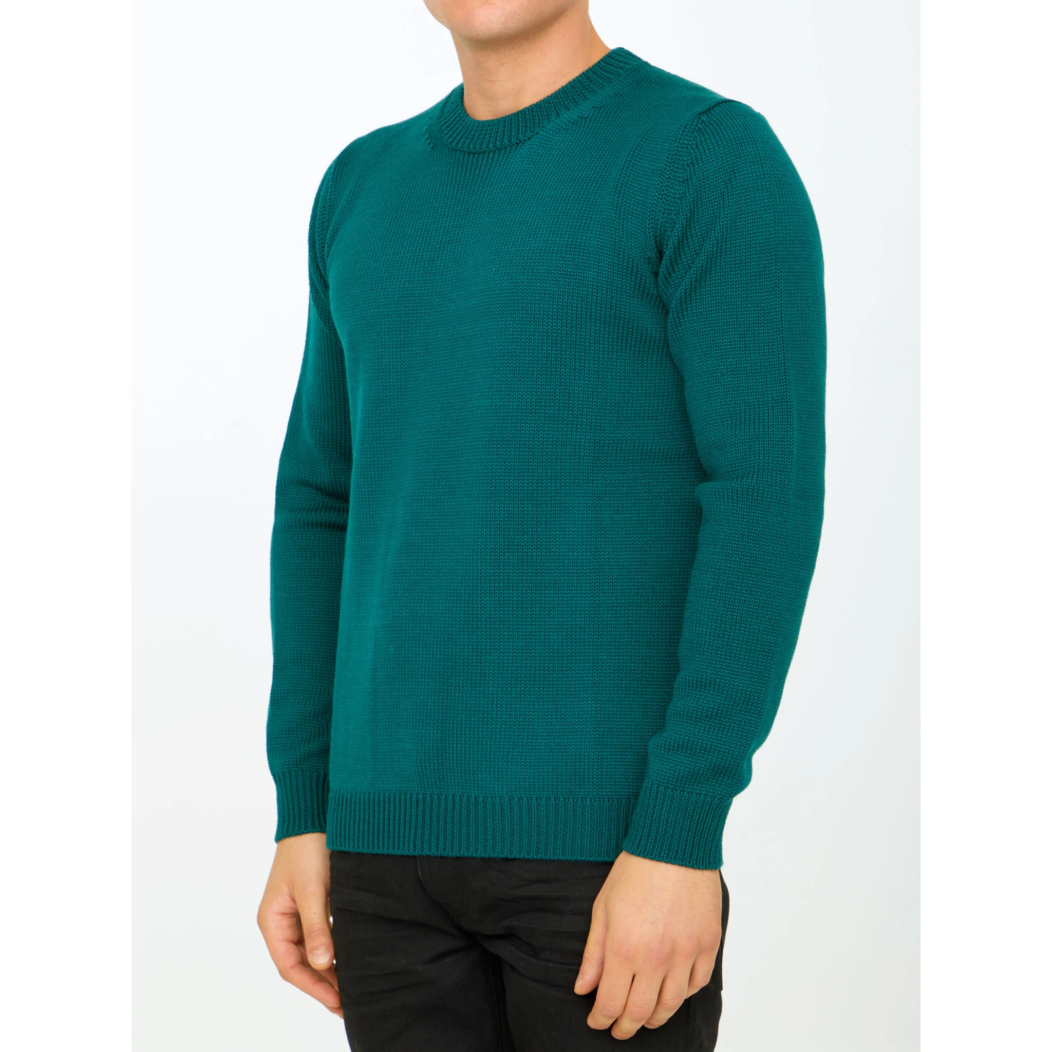 Green merino wool sweater