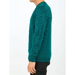 Green merino wool sweater